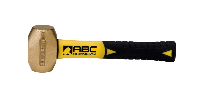 2 lb. Brass Hammer with 8" Fiberglass Handle